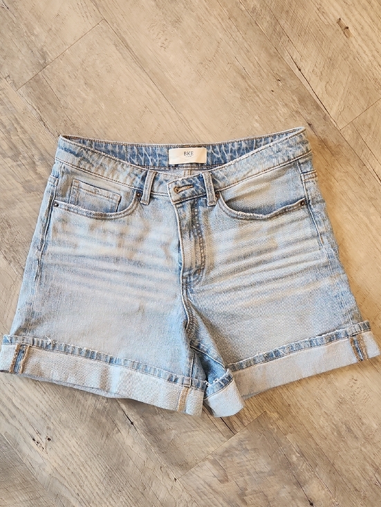 BKE Pants - BKE Light Blue Rolled-Hem Denim Shorts High Rise